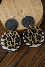 Load image into Gallery viewer, Vintage Leopard Striped Dual-Layered Leather Earrings
