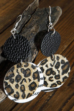 Load image into Gallery viewer, Vintage Leopard Striped Dual-Layered Leather Earrings
