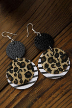 Load image into Gallery viewer, Vintage Leopard Striped Dual-Layered Leather Earrings
