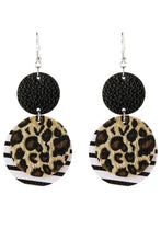 Load image into Gallery viewer, Vintage Leopard Striped Dual-Layered Leather Earrings
