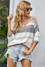 Load image into Gallery viewer, Gray Long Sleeve Loose Casual Knit Top
