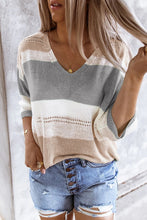 Load image into Gallery viewer, Gray Long Sleeve Loose Casual Knit Top
