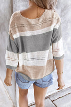 Load image into Gallery viewer, Gray Long Sleeve Loose Casual Knit Top
