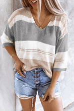 Load image into Gallery viewer, Gray Long Sleeve Loose Casual Knit Top
